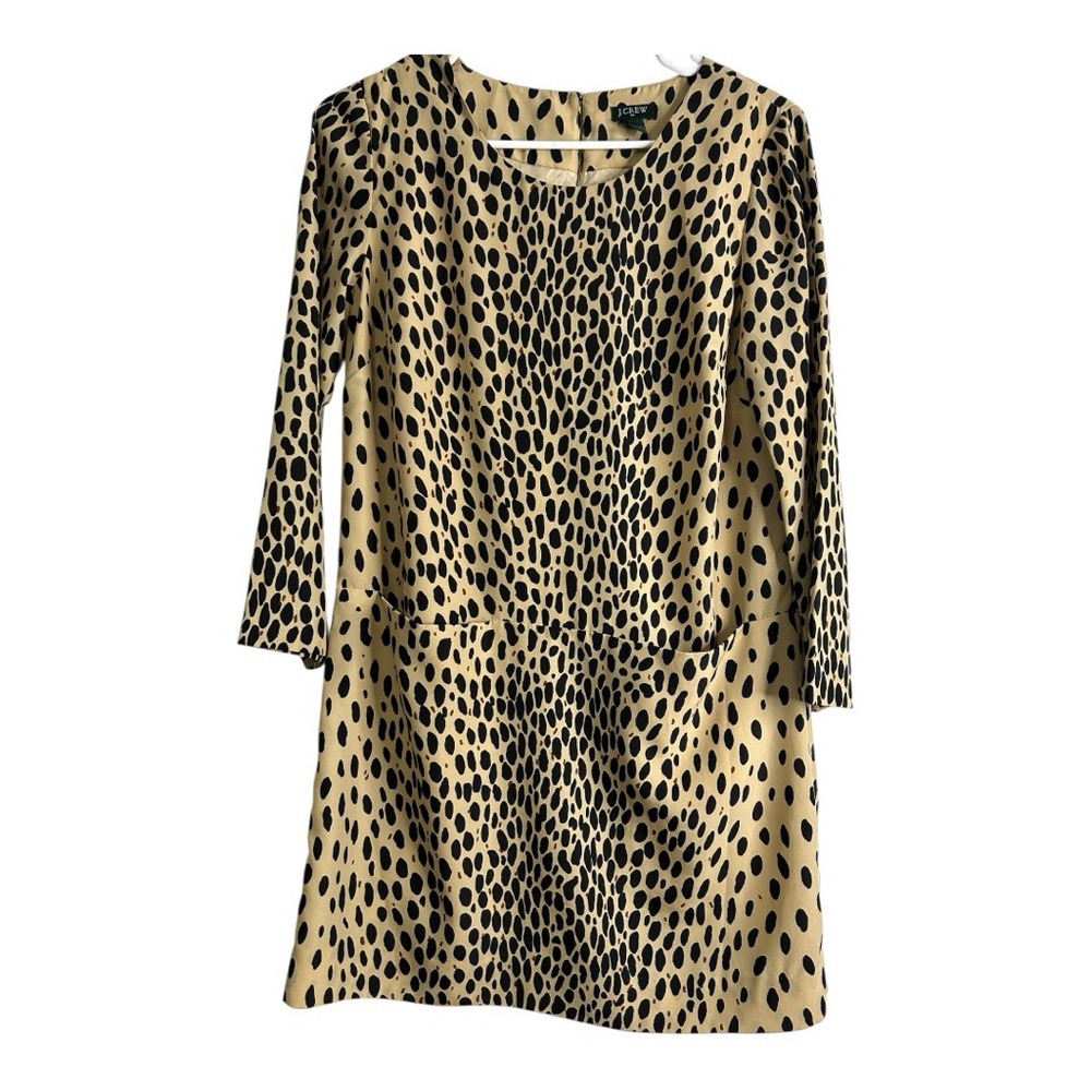 J. Crew Tan and Black Animal Print Dress